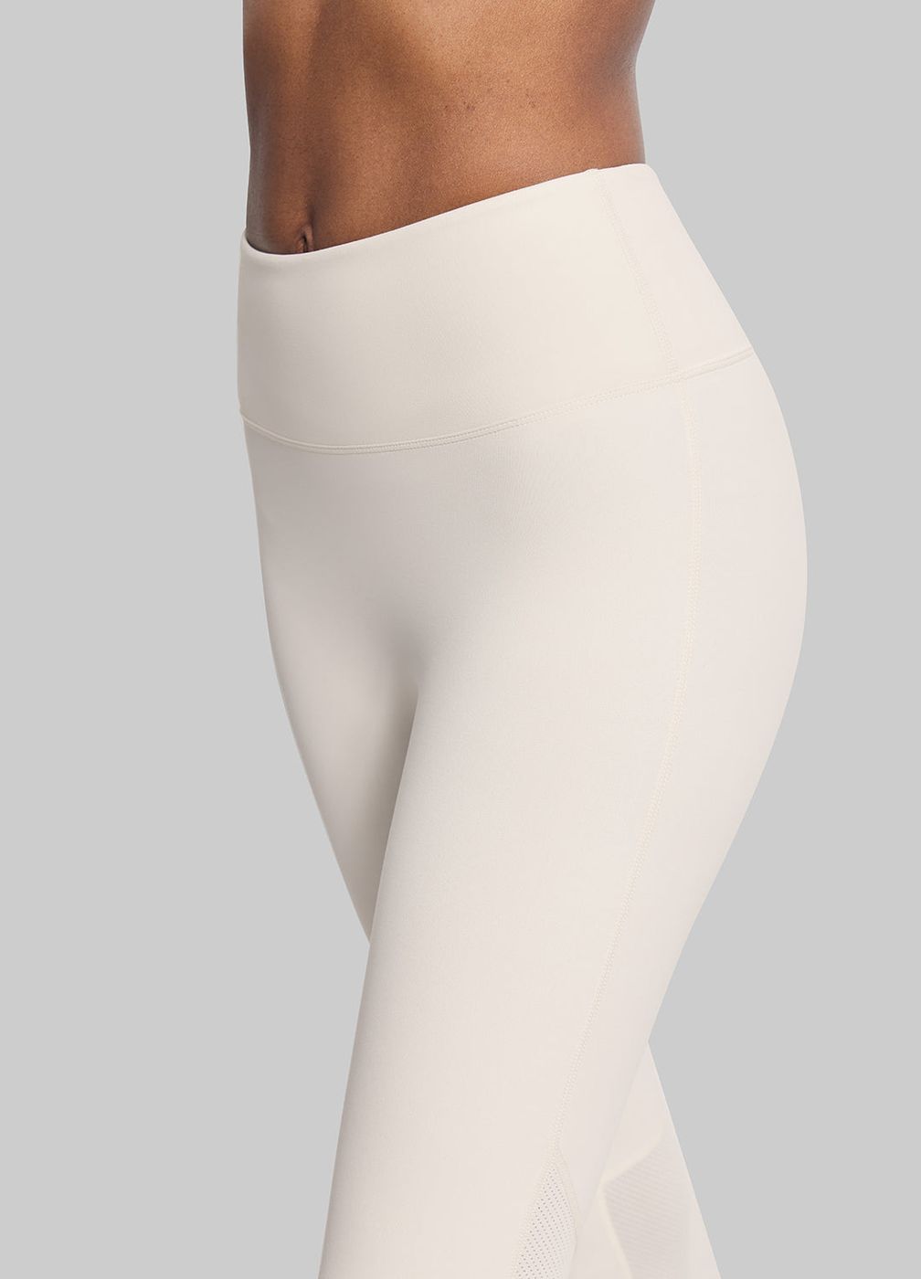 High-waisted Mesh Leggings in Ivory, front view