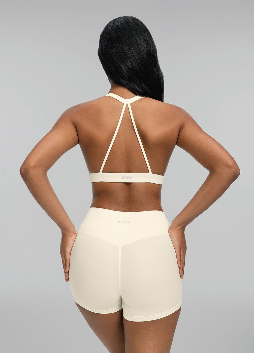High-waisted Micro Shorts in Creamy Vanilla, second view