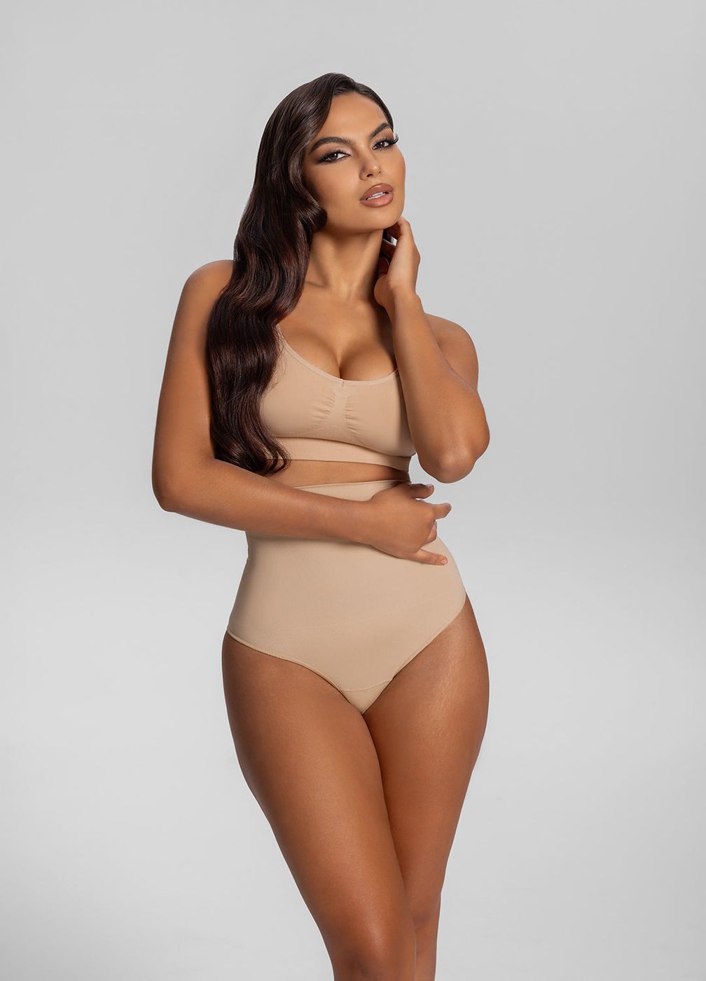 High-waisted Shaping Thong in Sand, second view