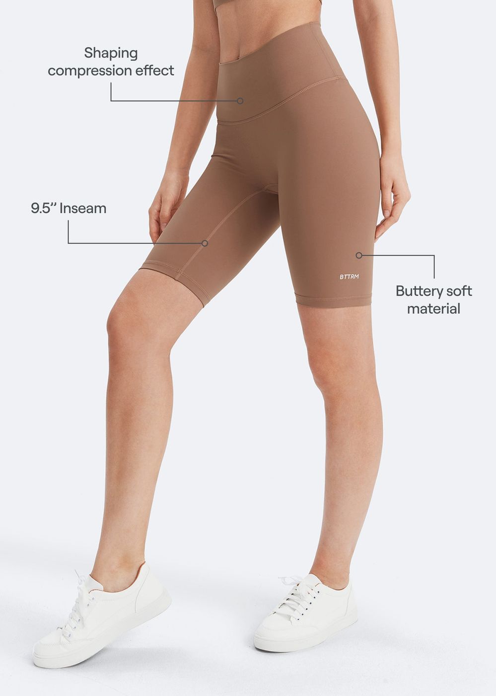 High-waisted Shorts in Sand, second view