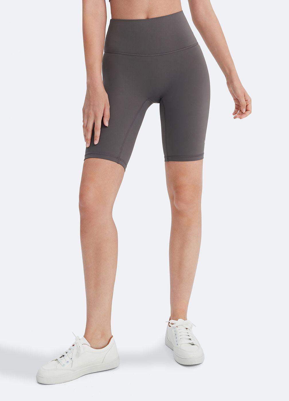 High-waisted Shorts in Gray, front view