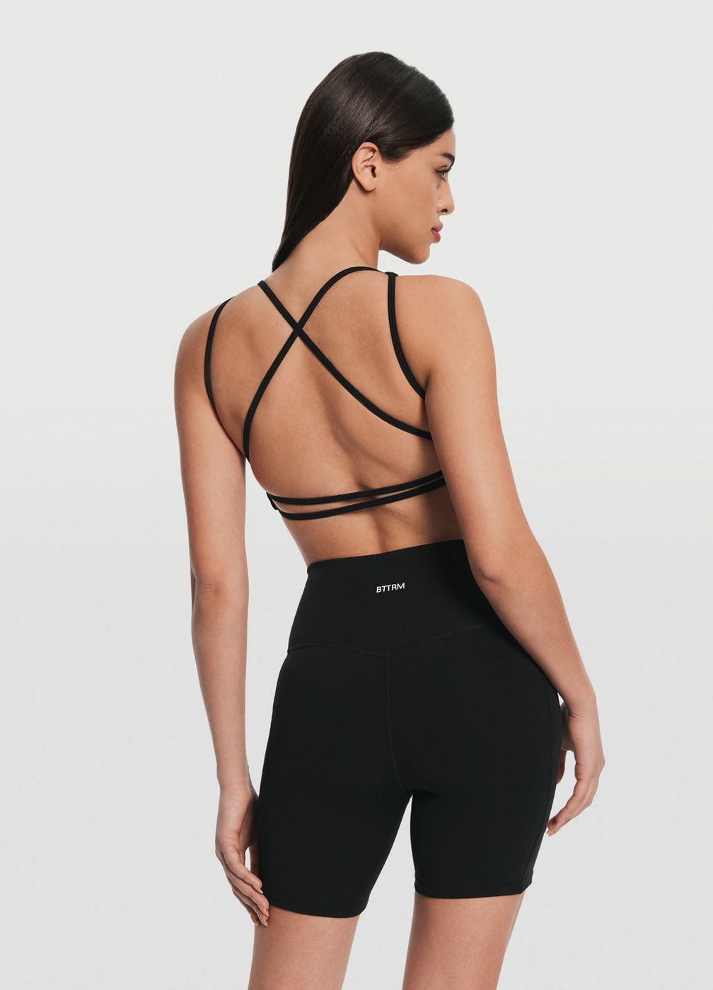 High-waisted Side Pocket Shorts in Black, second view