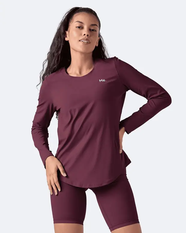 Long Sleeve in Burgundy, front view