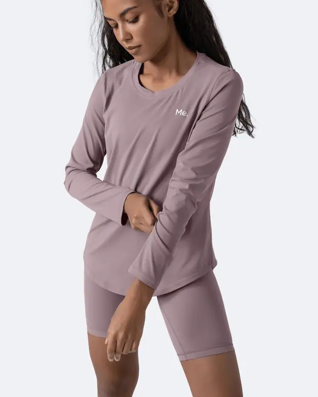 Long Sleeve in Dusty Pink, front view