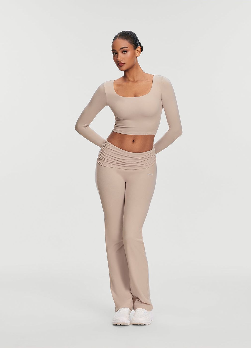 Lounge Pants in Oat Milk, front view