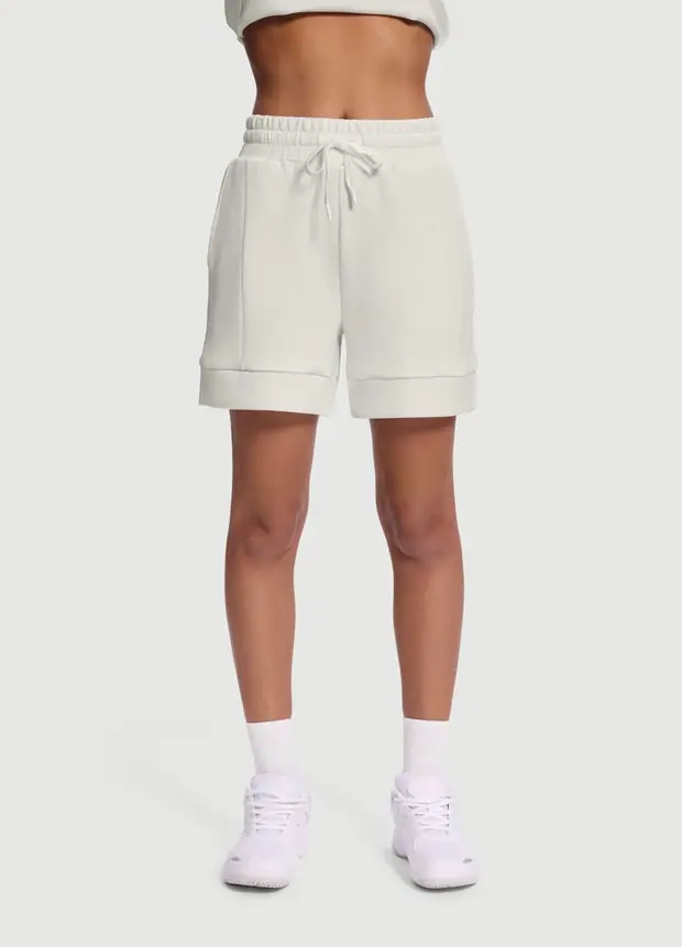 Lounge Shorts in White, front view