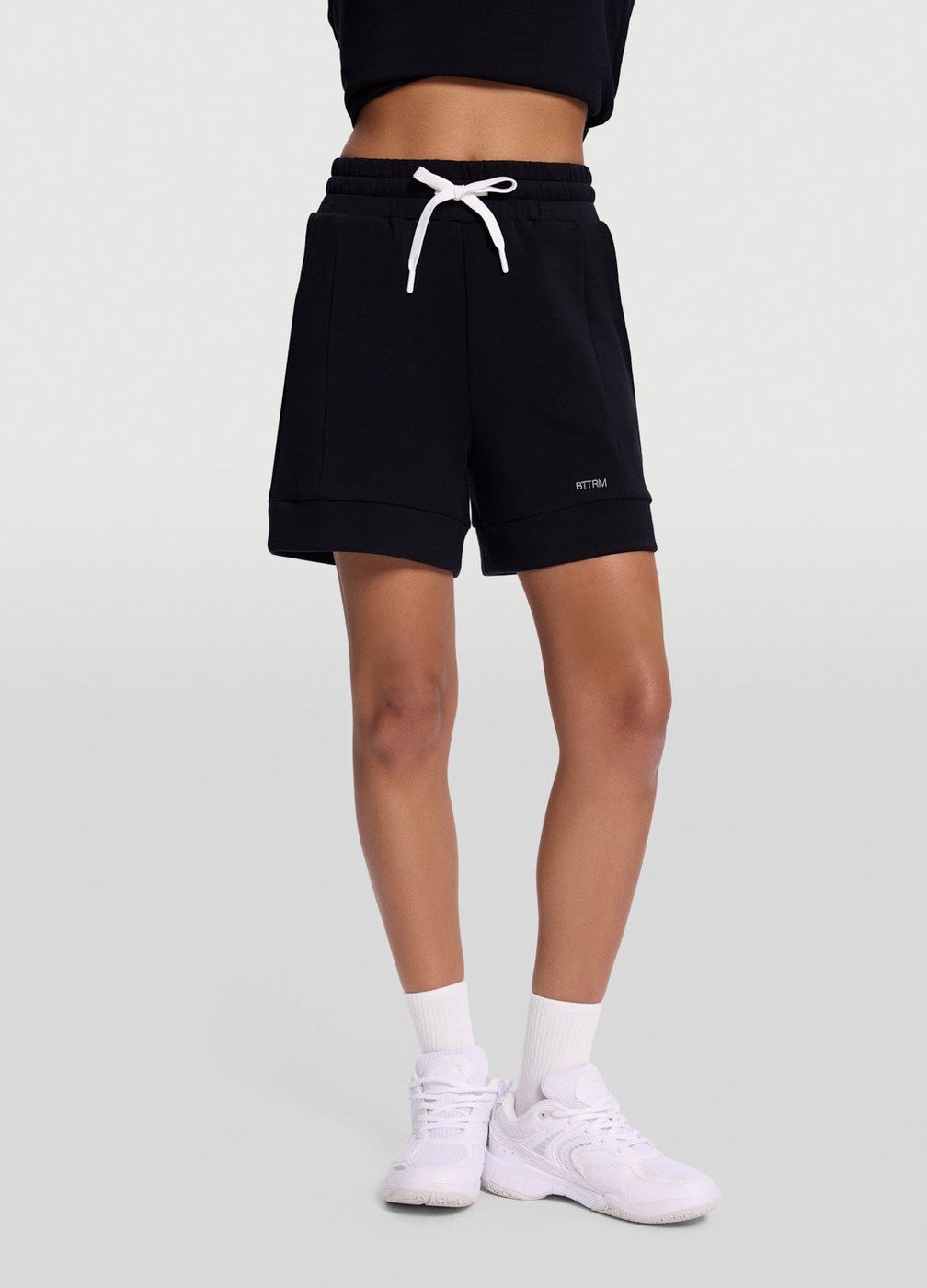 Lounge Shorts in Black, front view