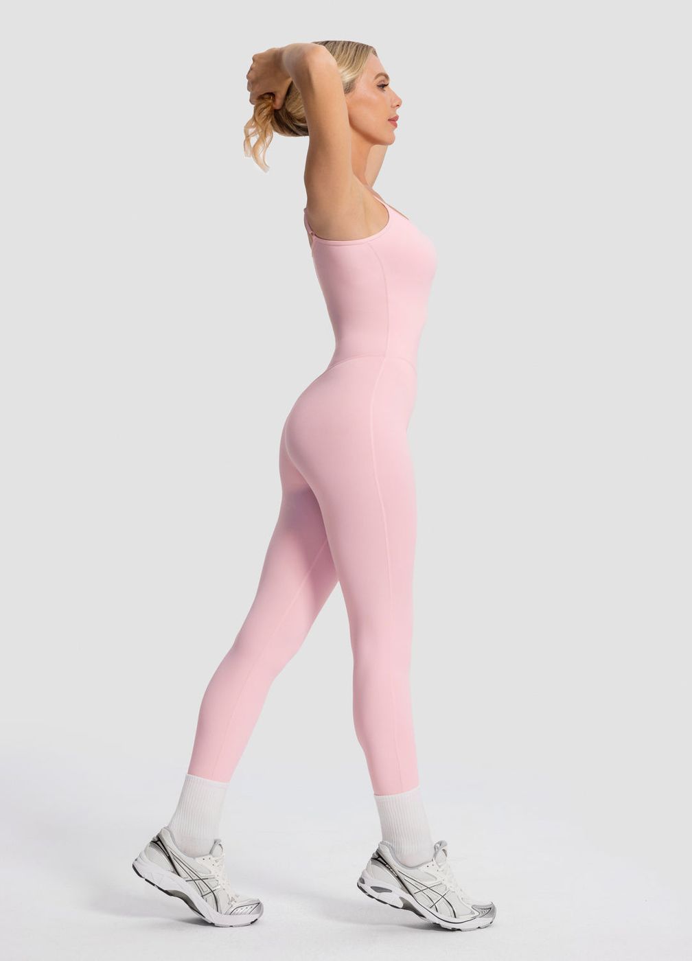 Minimal Stitch Onesie in Ballet Pink, second view