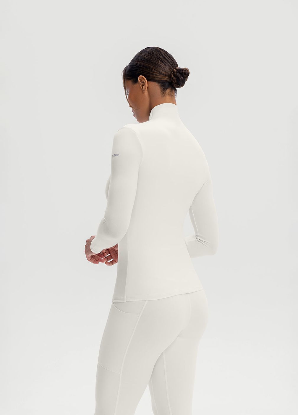 Mock Neck Long Sleeve Top in White, second view