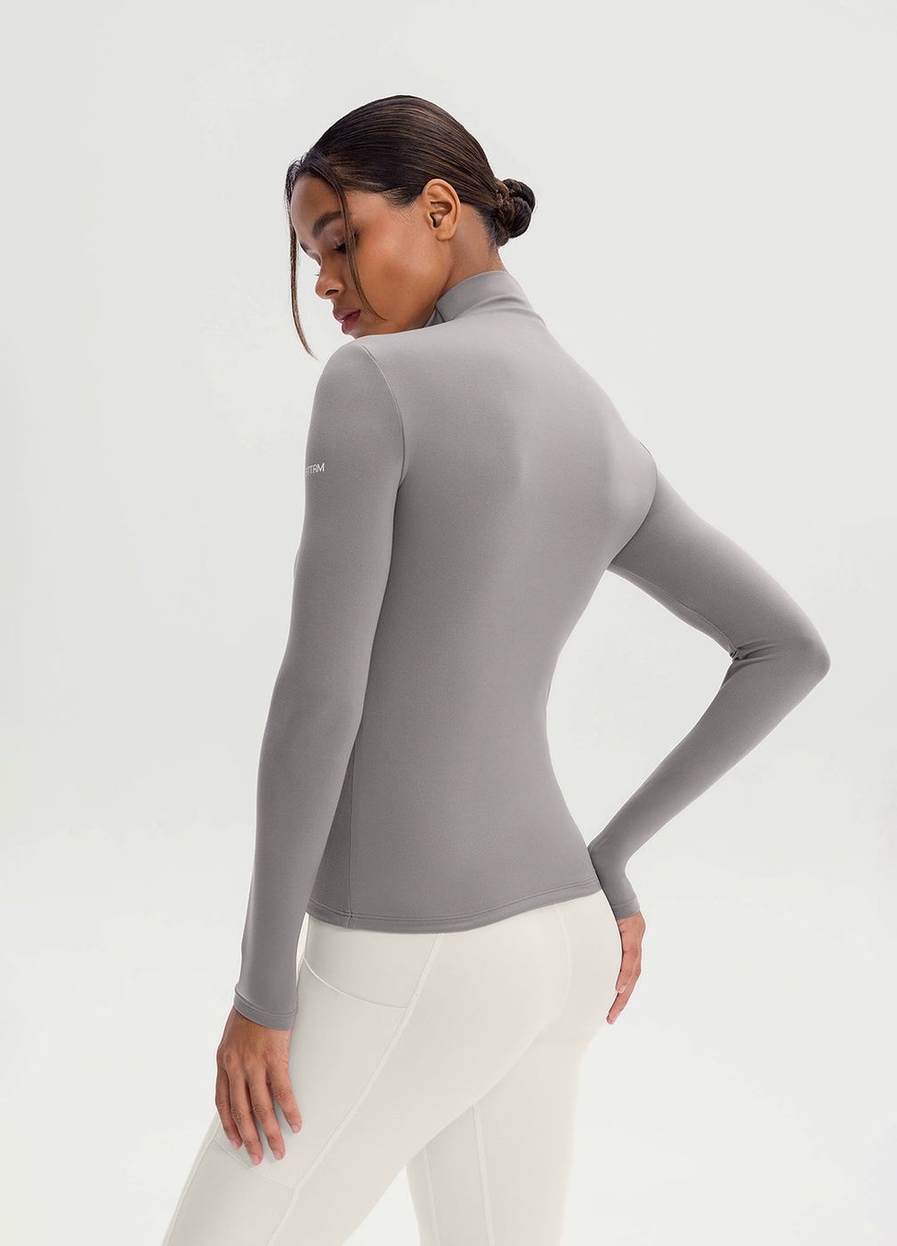 Mock Neck Long Sleeve Top in Cool Gray, second view