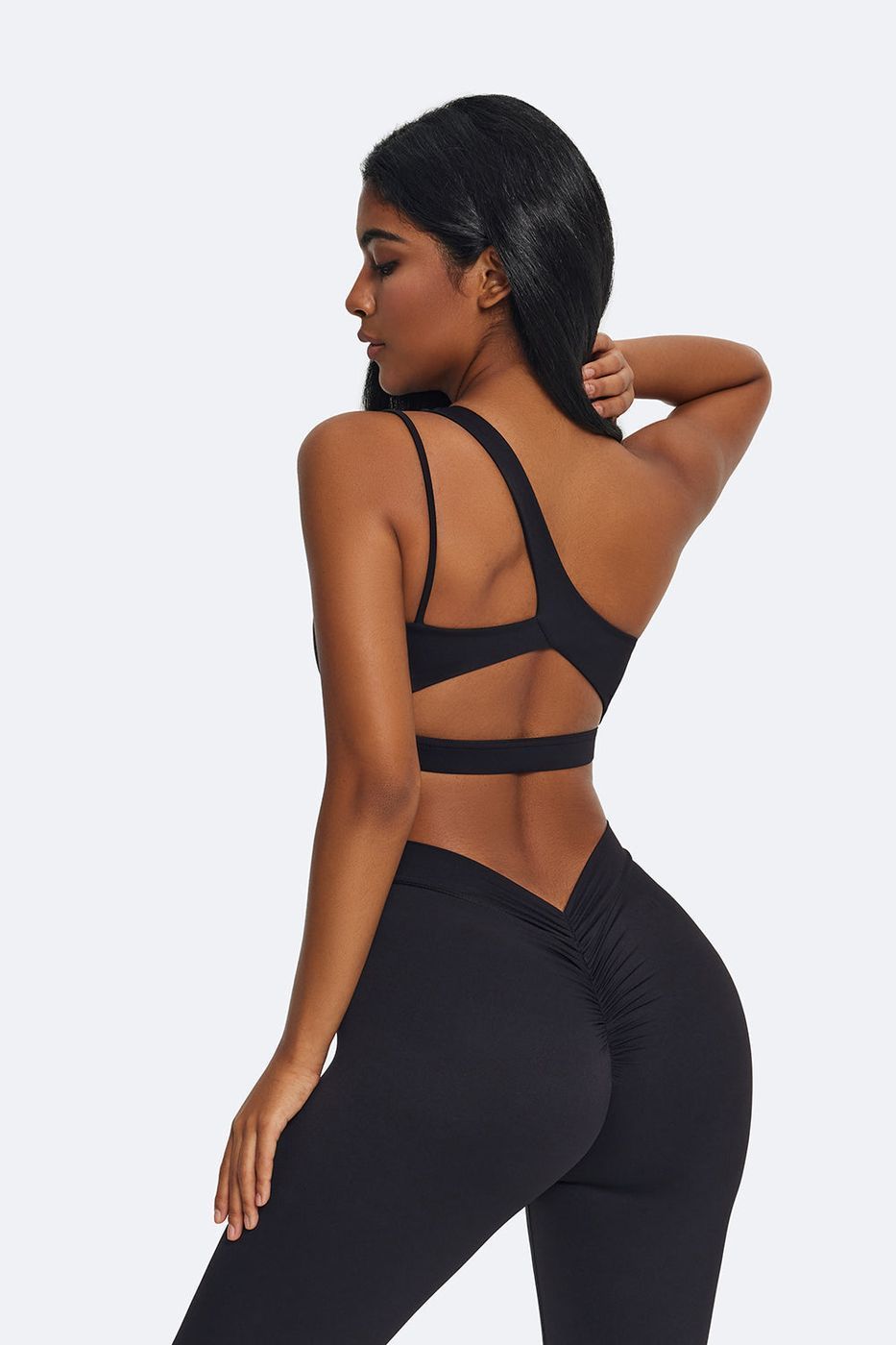 One-shoulder Strap Top in Black, second view