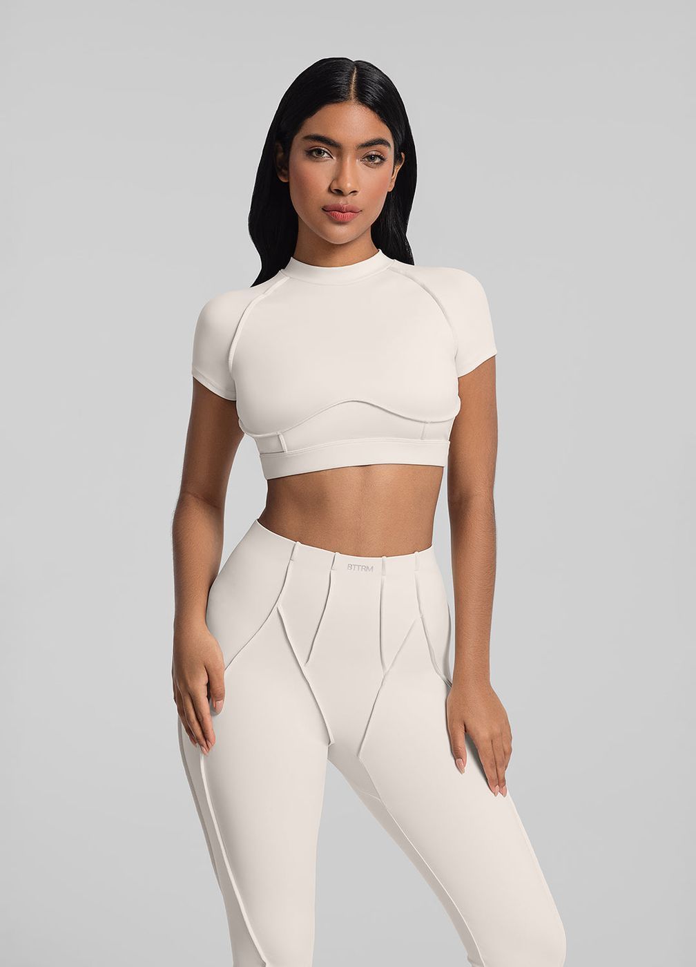 Open-back Crop Top in Ivory, front view