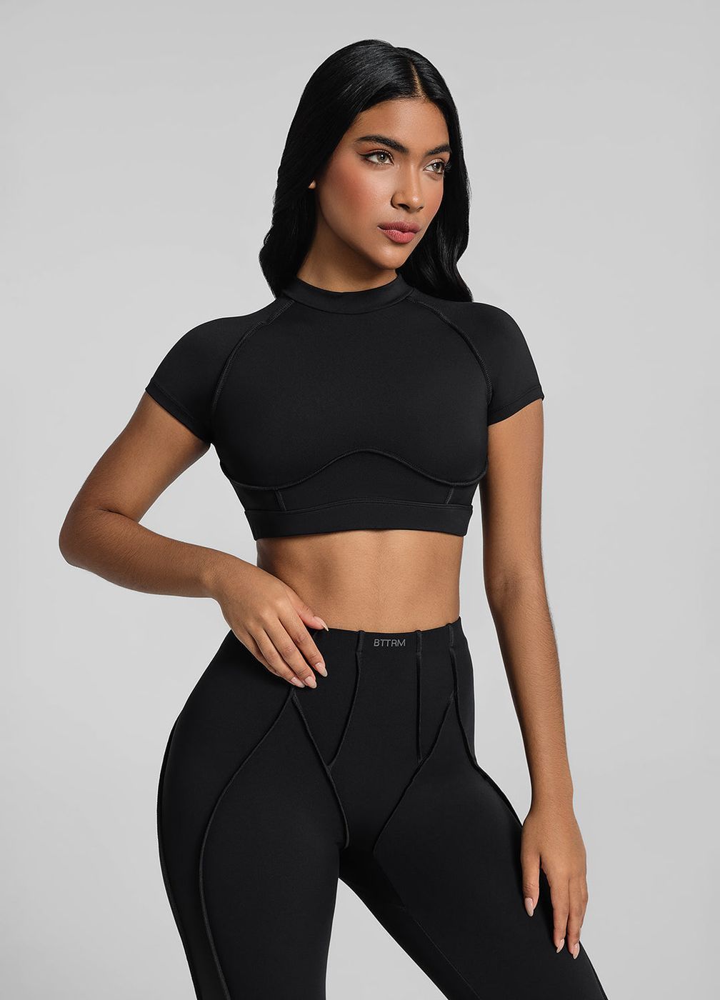 Open-back Crop Top in Black, second view