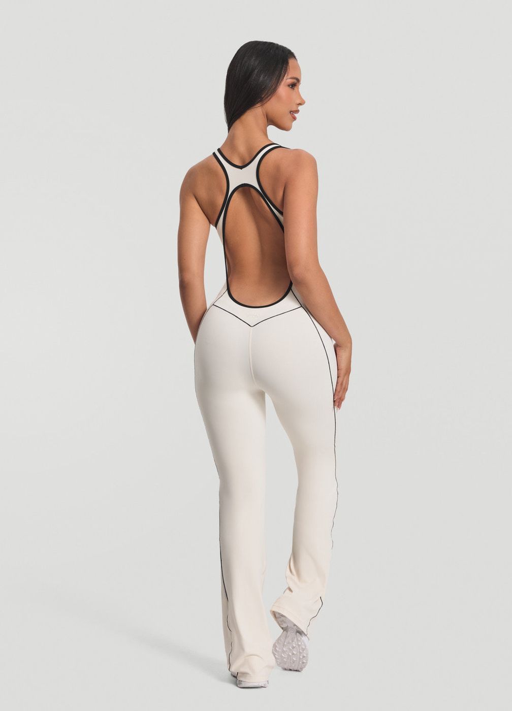 Open-back Jumpsuit in Ivory, detail