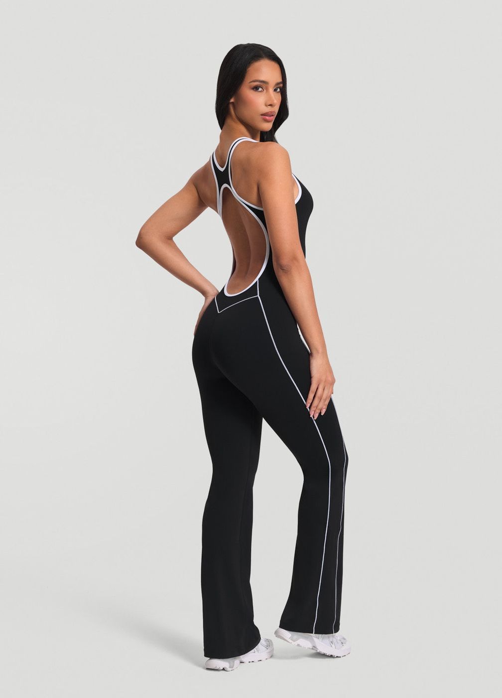Open-back Jumpsuit in Black, second view