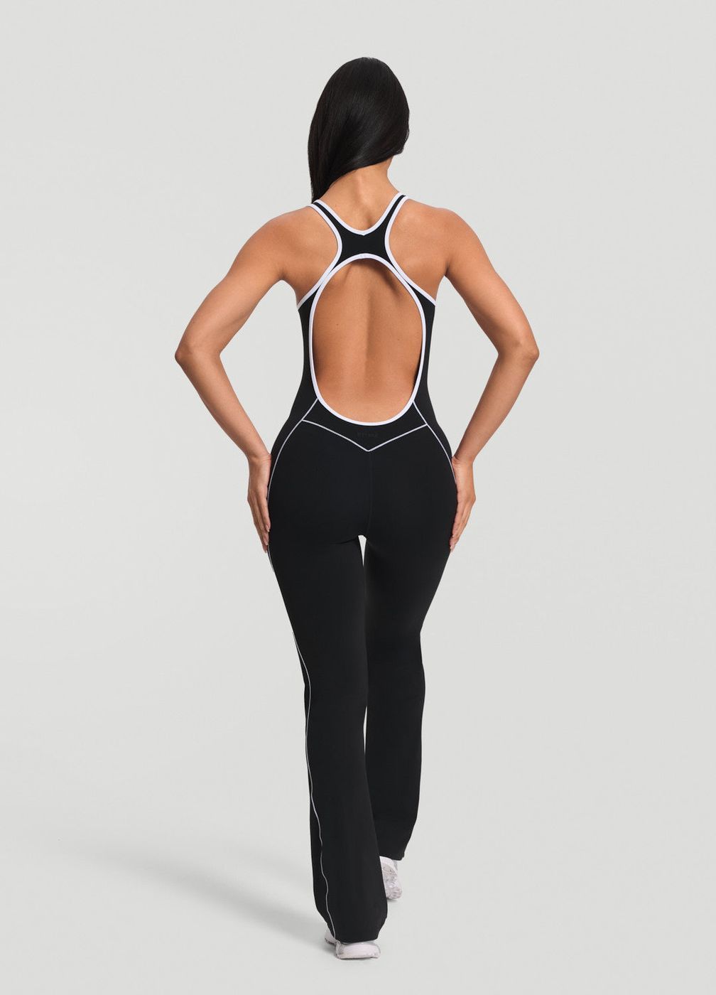 Open-back Jumpsuit in Black, detail