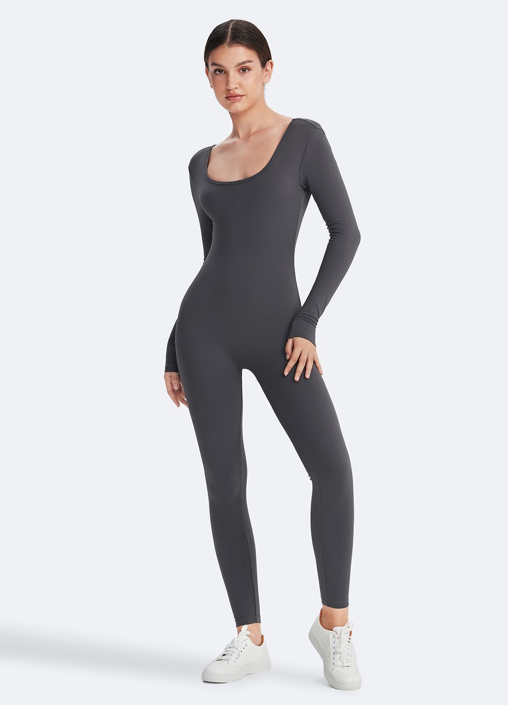 Open Back Jumpsuit in Slate Gray, second view