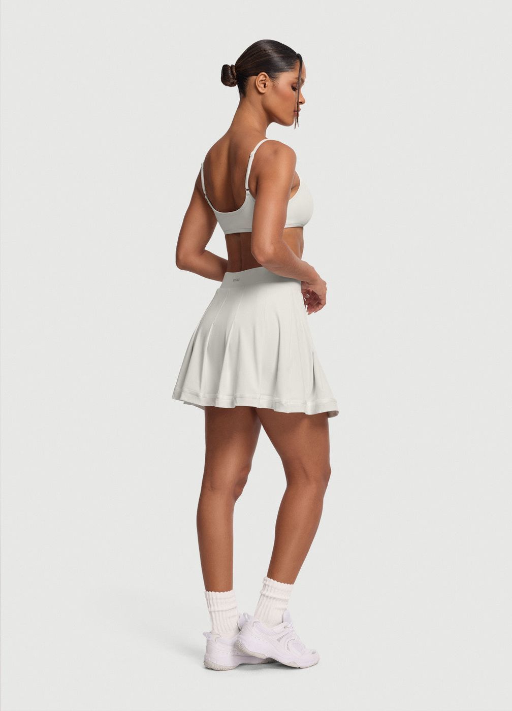 Pleated Tennis Skirt in White, second view