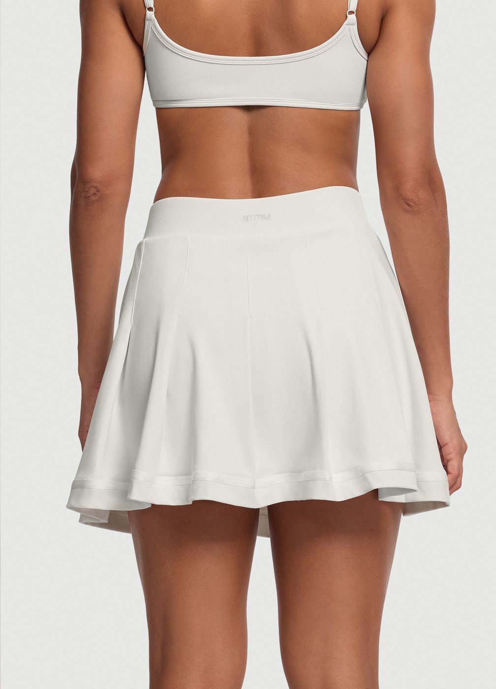 Pleated Tennis Skirt in White, detail