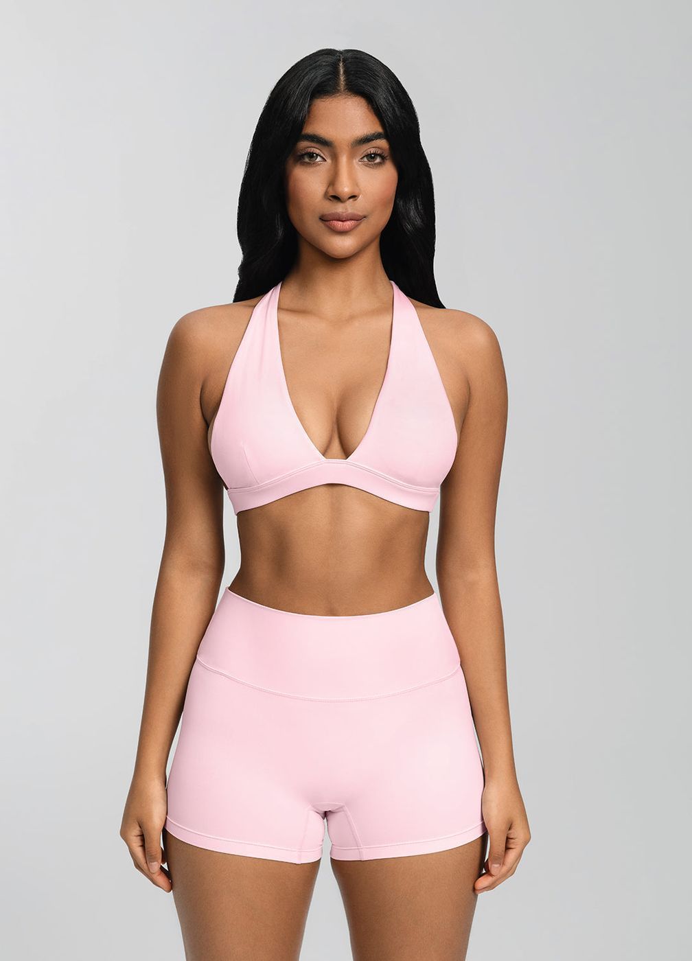 Plunge Neck Bra Top in Ballet Pink, second view