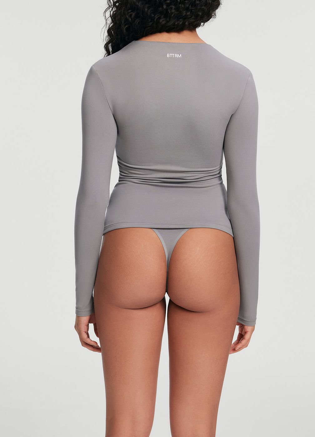Quarter Zip Long Sleeve Top in Cool Gray, second view