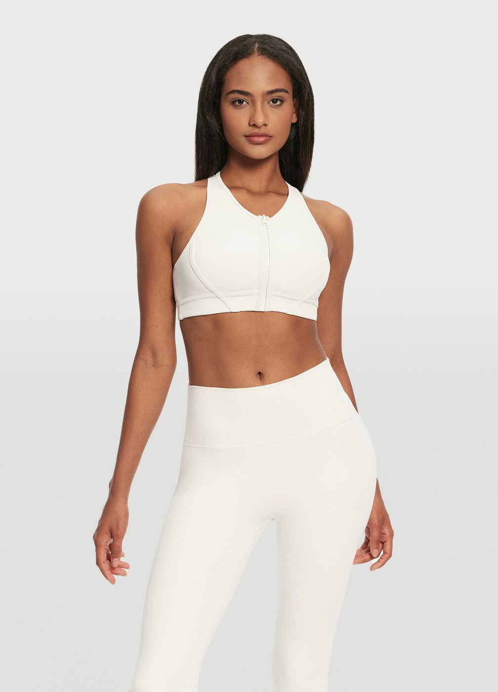 Racerback Zip Top in White, second view