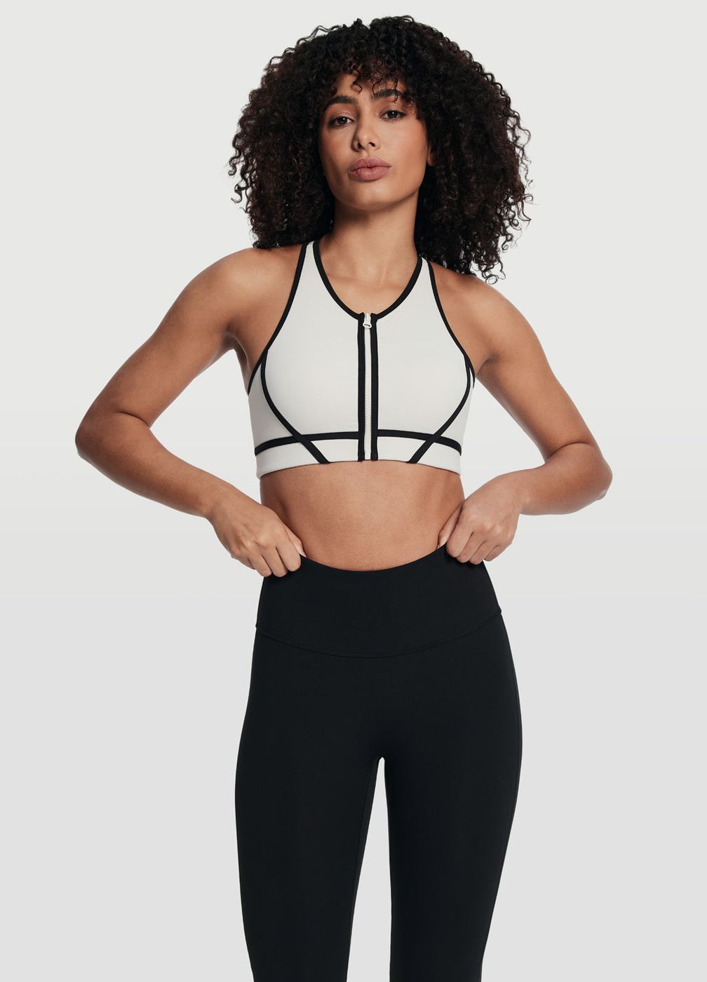 Racerback Zip Top in Black, second view