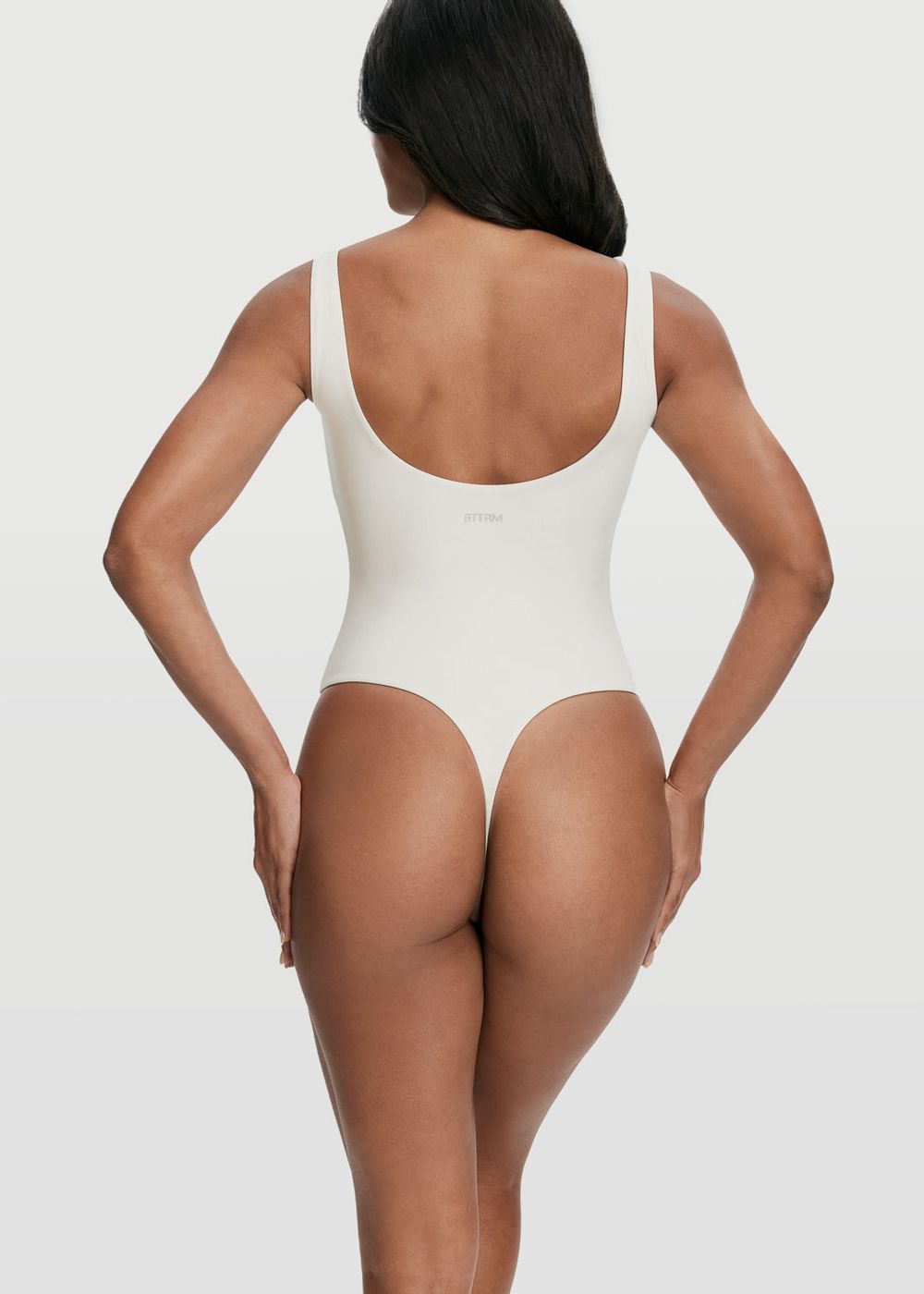 Scoop Back Bodysuit in White, second view