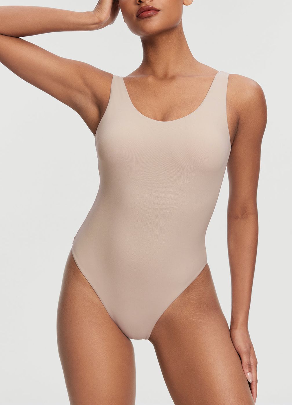 Scoop Back Bodysuit in Oat Milk, second view