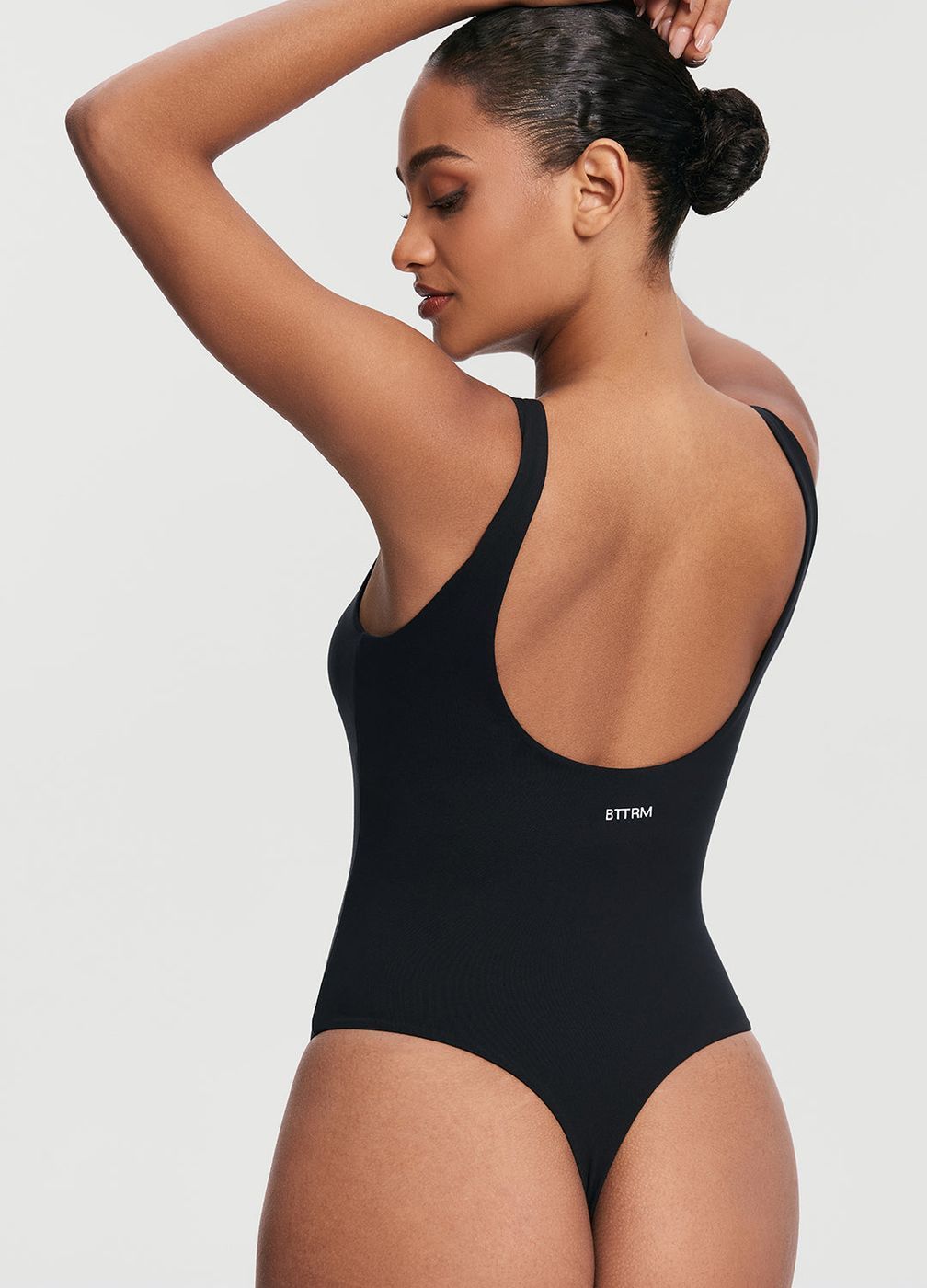 Scoop Back Bodysuit in Black, detail