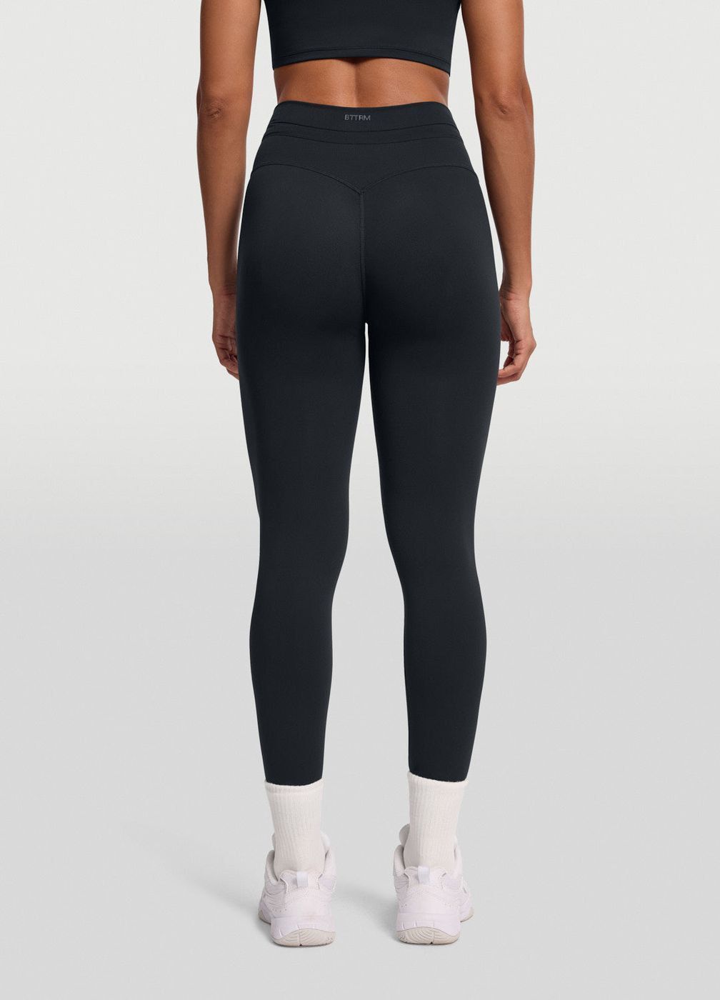 Sleek Drawstring Leggings in Black, detail
