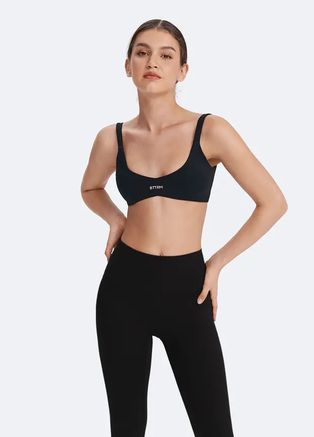 Sports Bra in Inky Black, front view