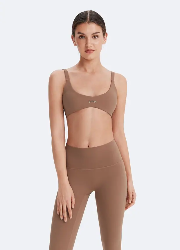 Sports Bra in Sand, front view