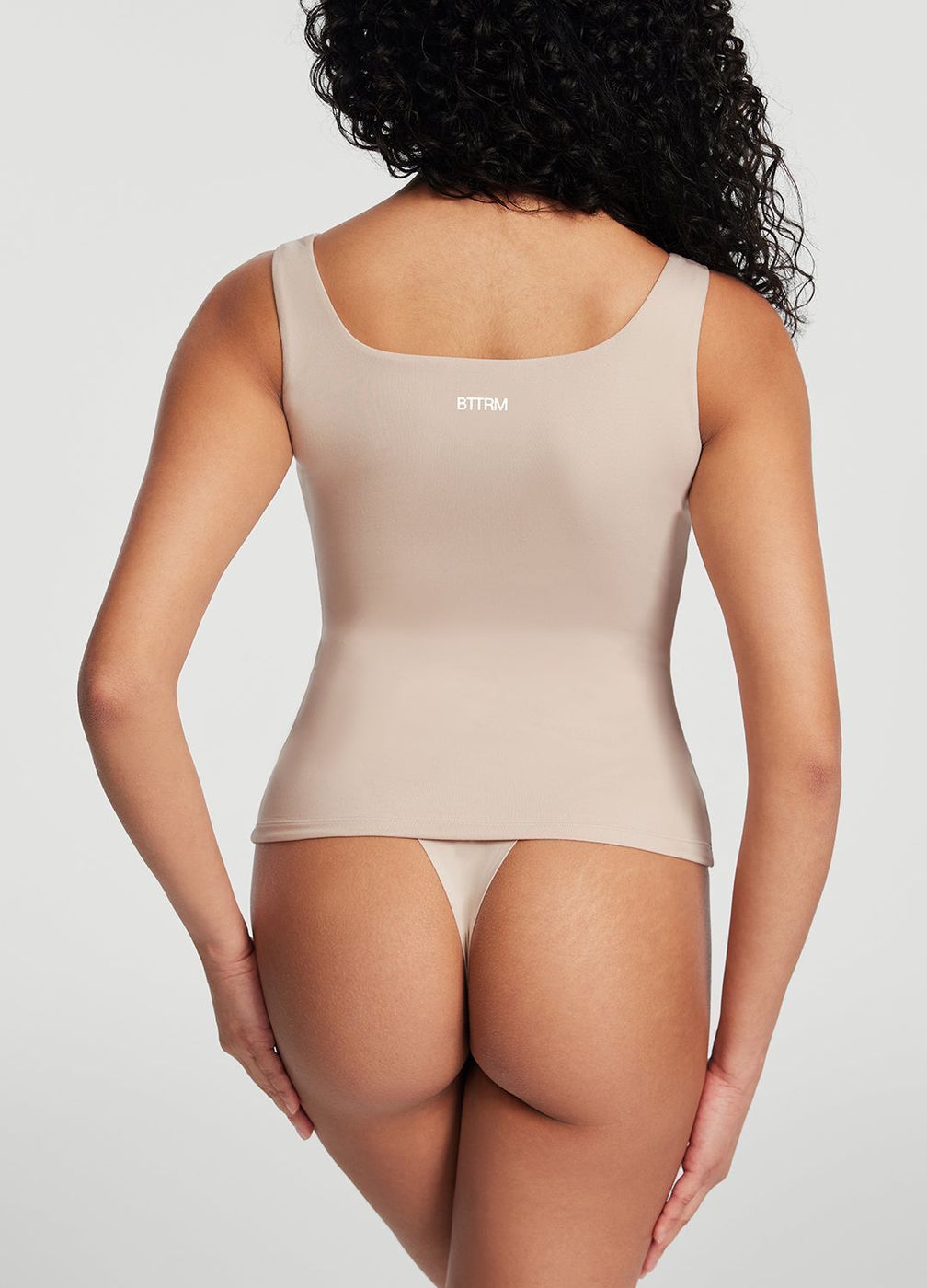 Square Neck Tank Top in Oat Milk, second view
