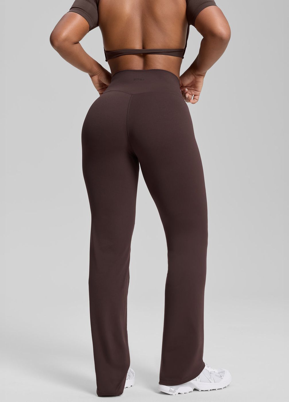 Straight Leg Bottoms in Chocolate, detail