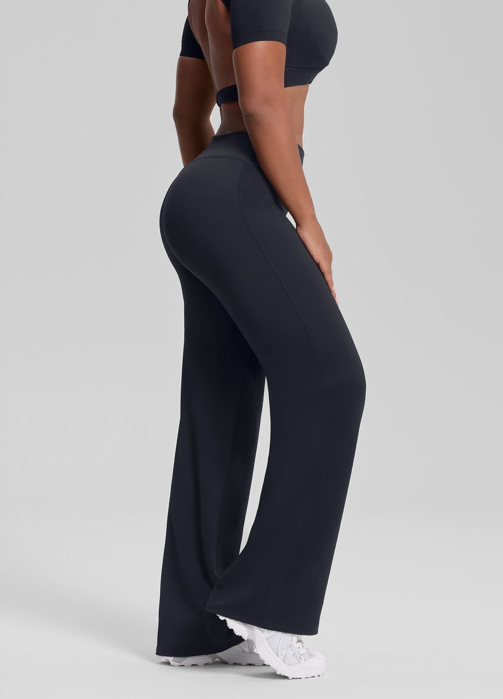 Straight Leg Bottoms in Black, second view