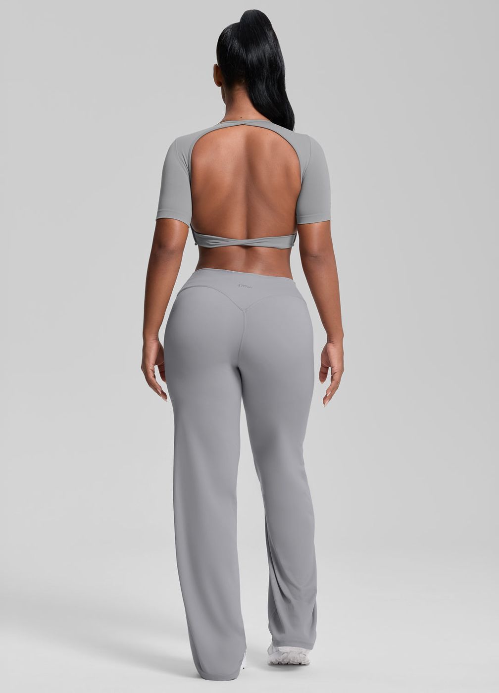 Straight Leg Bottoms in Ash Grey, detail