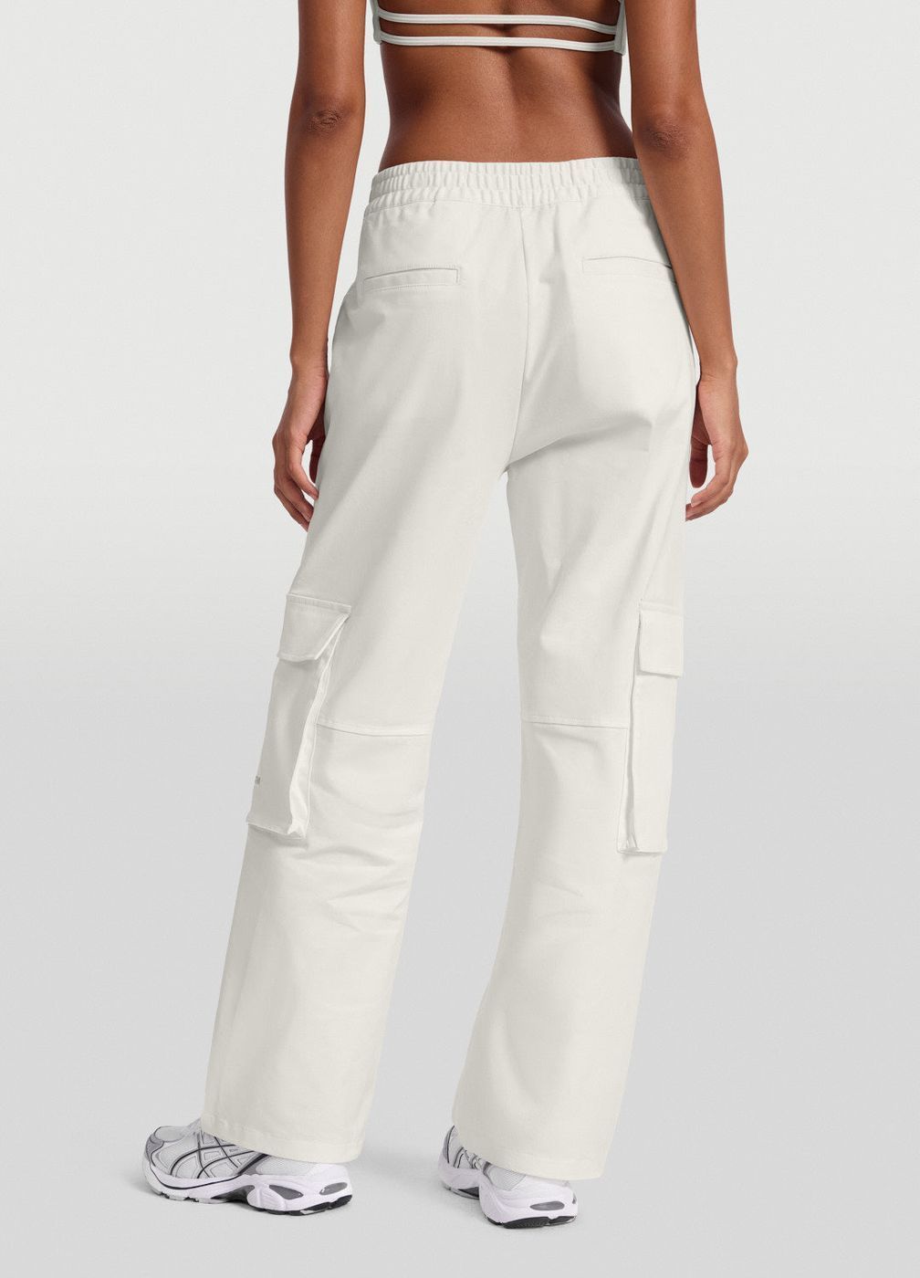 Straight-leg Cargo Pants in White, detail