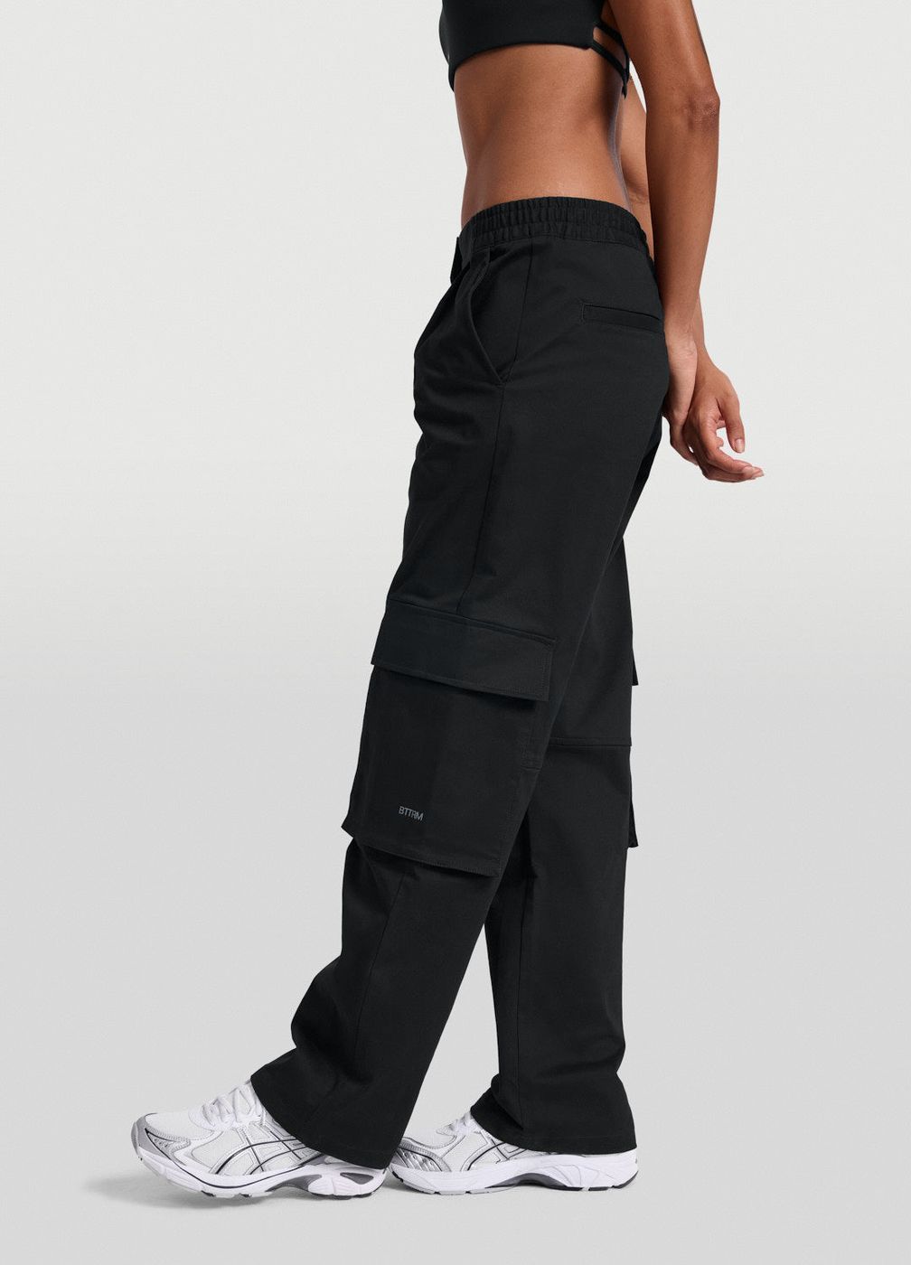 Straight-leg Cargo Pants in Black, second view