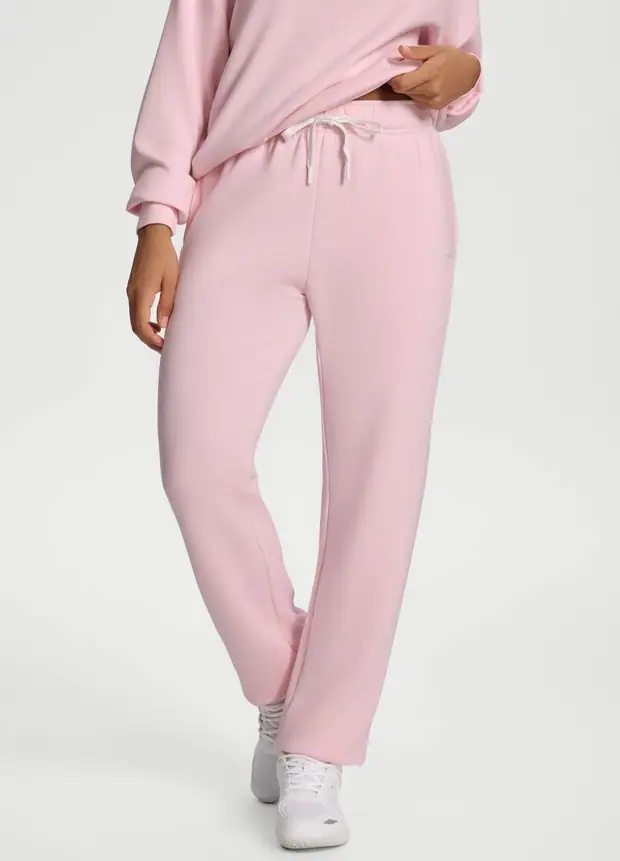 Straight-leg Sweatpants in Ballet Pink, front view
