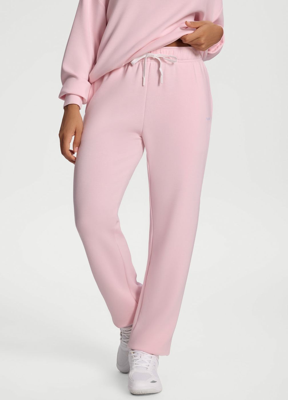 Straight-leg Sweatpants in Ballet Pink, front view