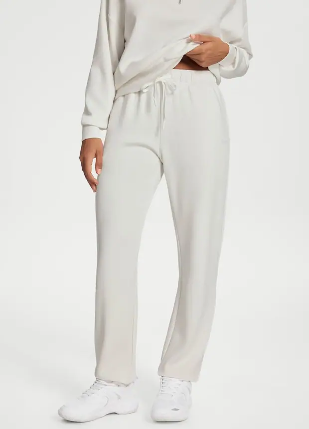 Straight-leg Sweatpants in White, front view