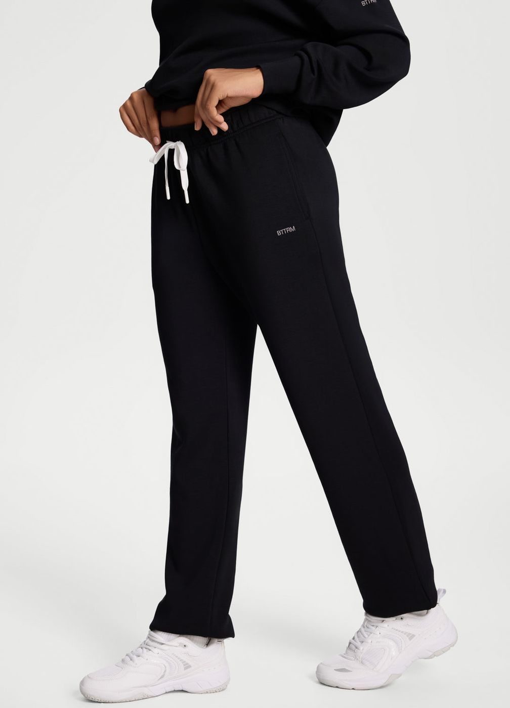 Straight-leg Sweatpants in Black, second view