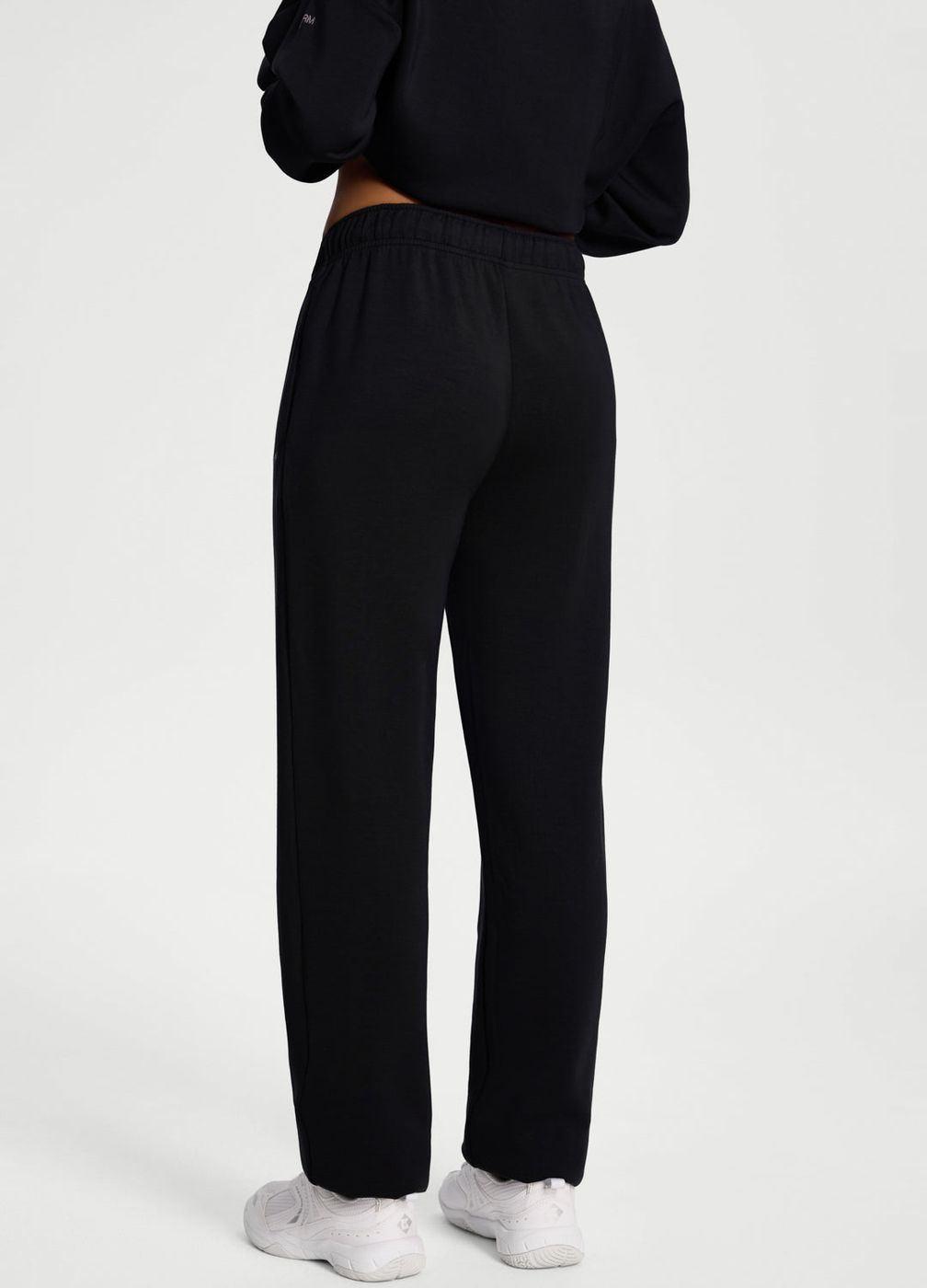 Straight-leg Sweatpants in Black, detail