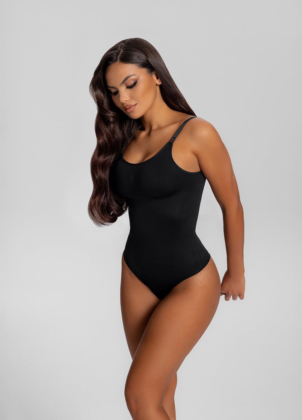 Strap Full Bodysuit in Noir, second view