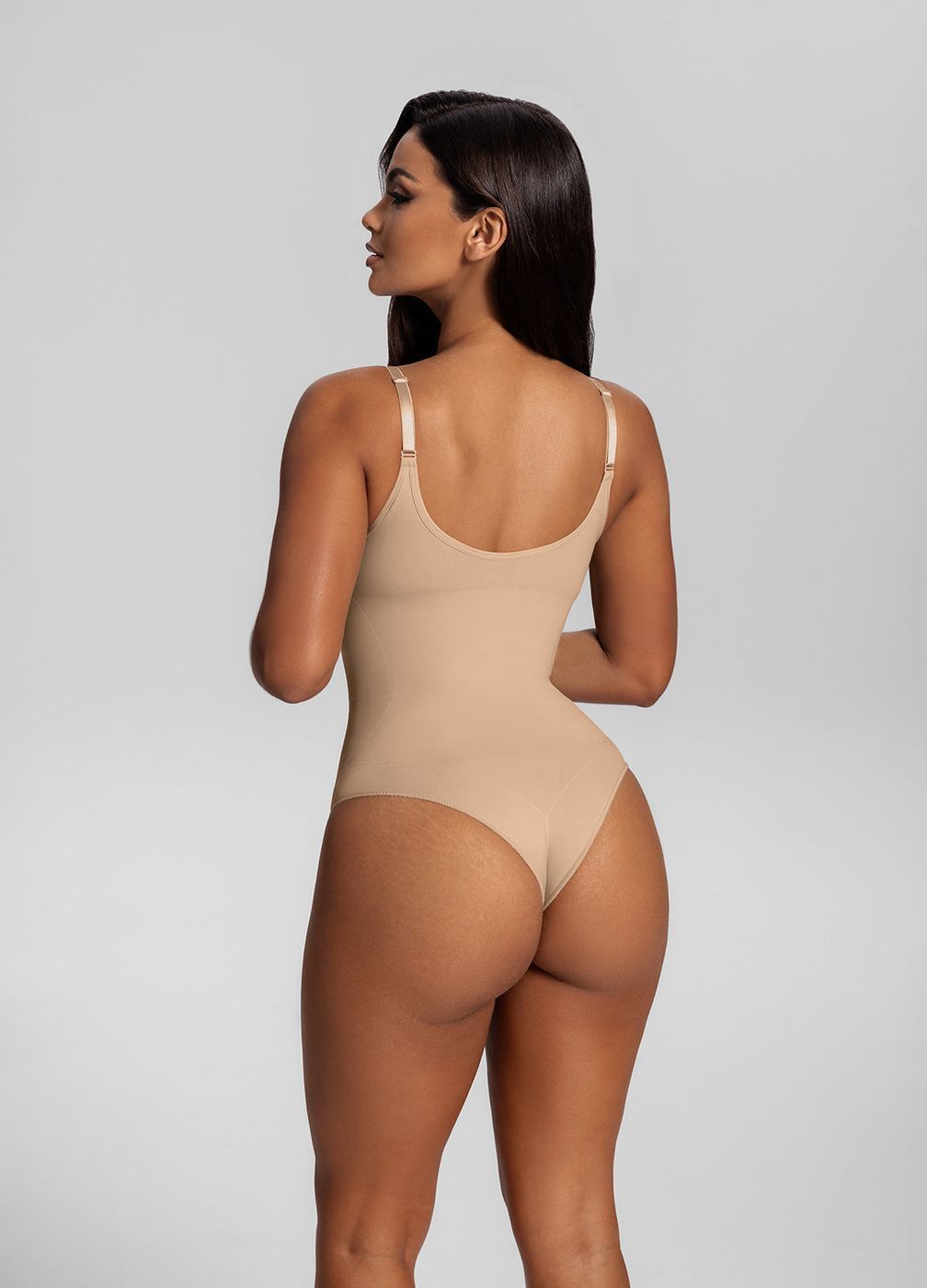 Strap Full Bodysuit in Sand, detail