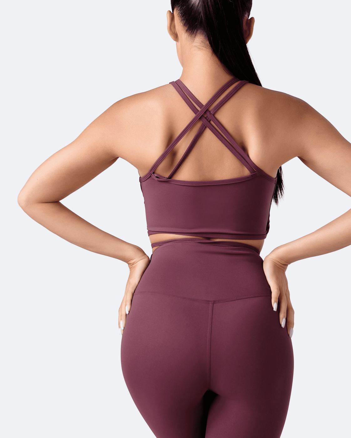 Strappy Front Top in Burgundy, detail