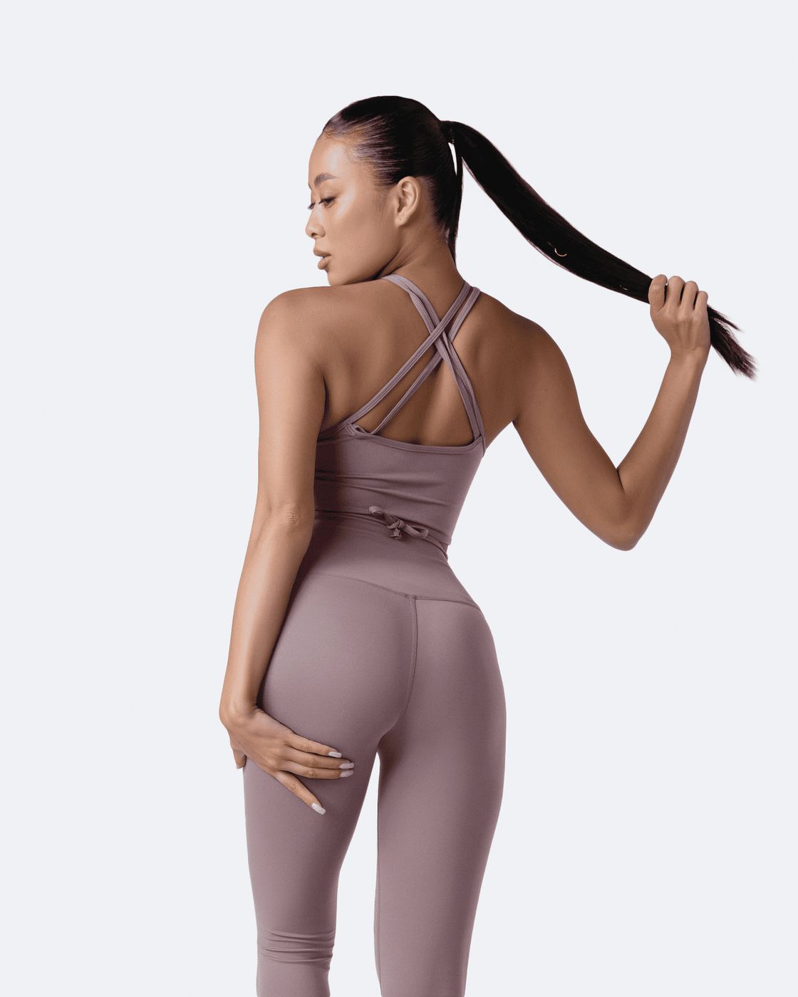 Strappy Front Top in Dusty Pink, detail
