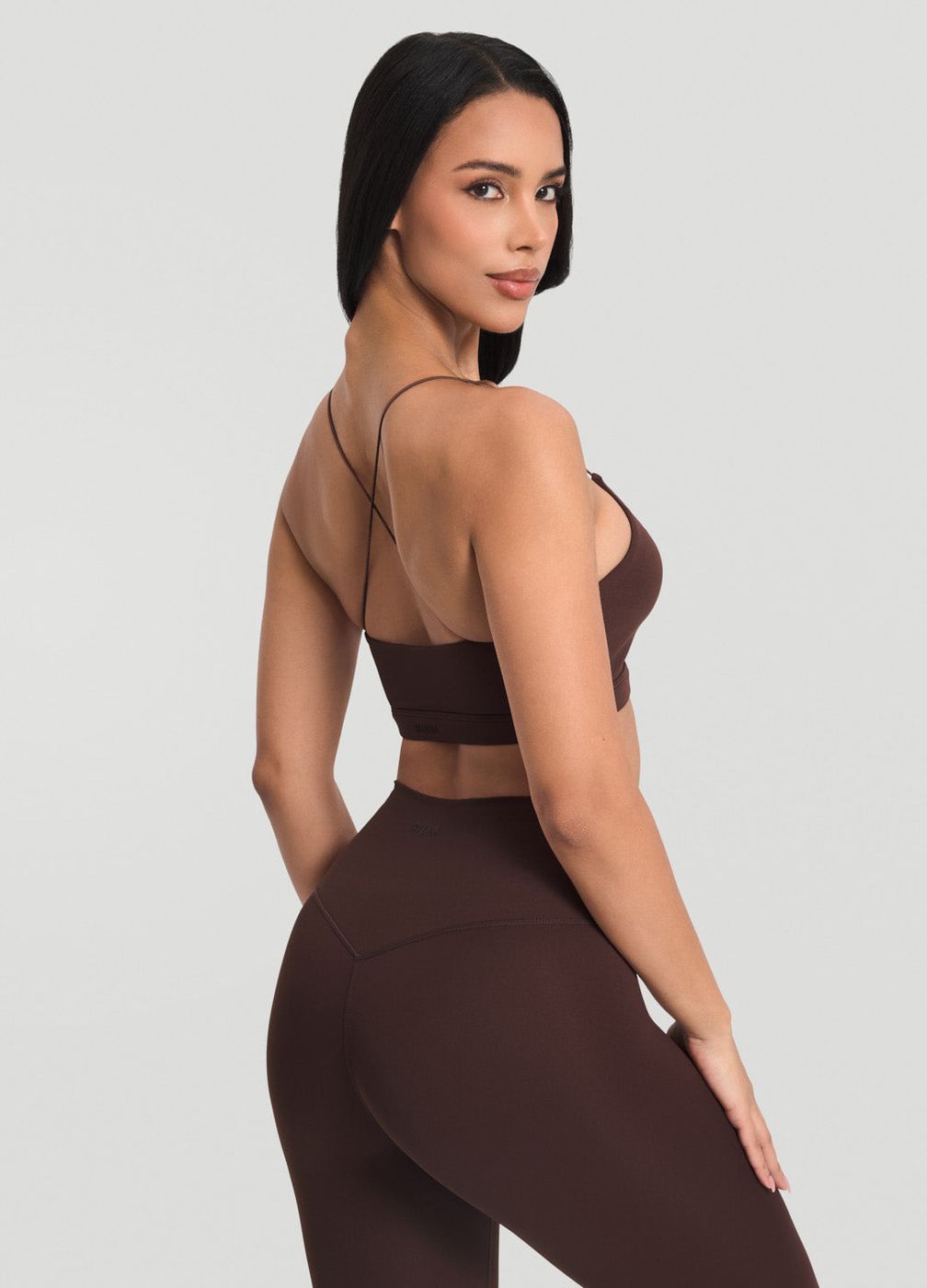 Strappy Racerback Top in Chocolate, second view