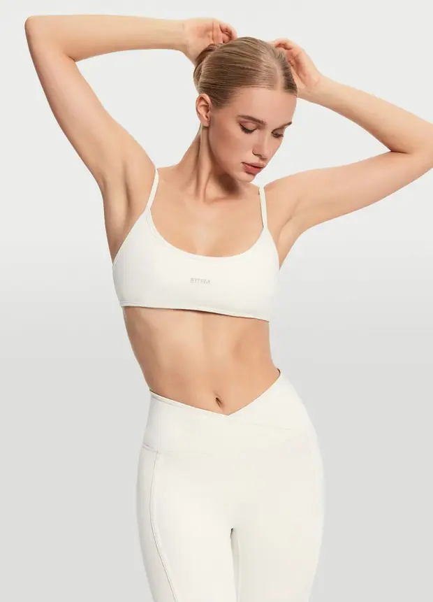 Strappy Scoop Top in White, front view